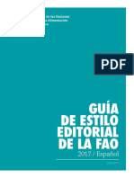 Guía de Estilo Editorial de La Fao: 2017 / Español