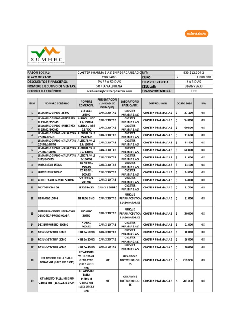 Closter Pharma product catalog | PDF