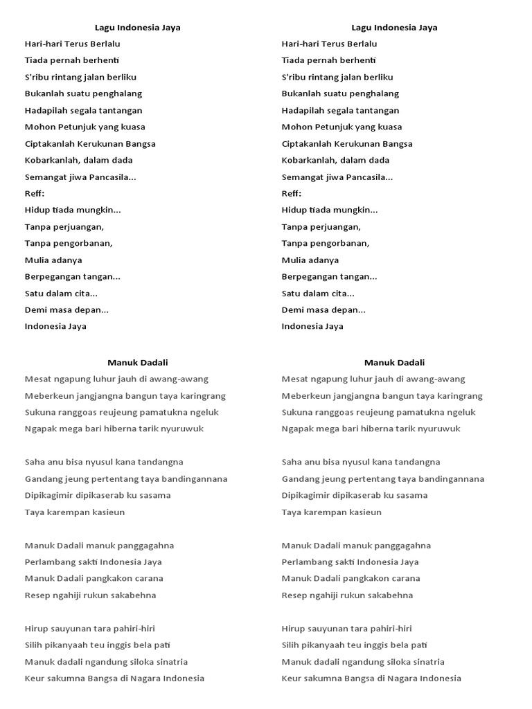 Lirik Lagu Indonesia Jaya PDF