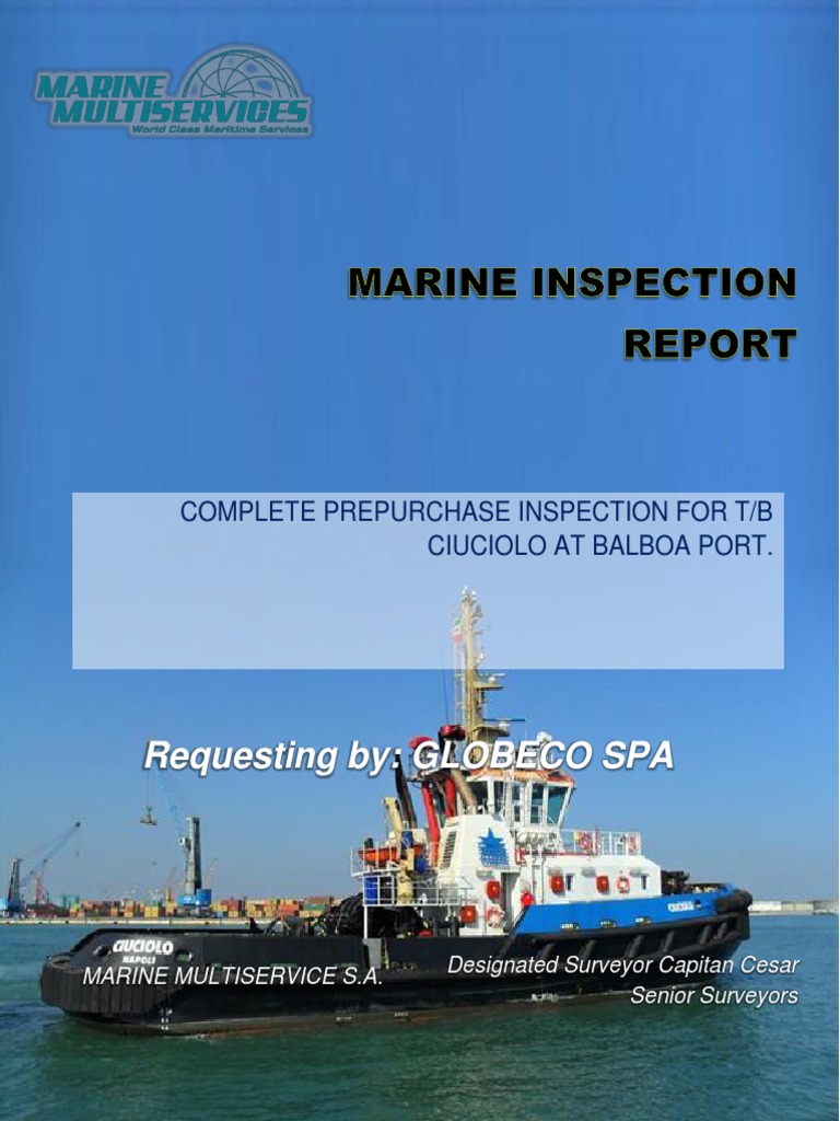 Pre-Purchase Inspection of Tug Boat CIUCIOLO | PDF | Ships | Tugboat