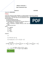 Problem:: Module 3: Activity No. 1 Vapor Compression Cycle