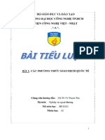 BÀI TIỂU LUẬN CÁC PHƯƠNG THỨC GIAO DỊCH QUỐC TẾ