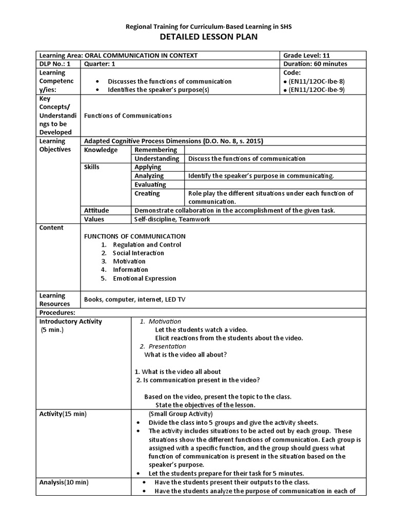 lesson-plan-functions-of-communication-pdf-communication-learning