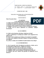 Cuestionario 3 de Teologia y Pastoral de La Evangelización