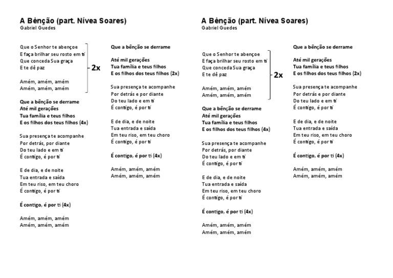 A Bênção (part. Nívea Soares) - Gabriel Guedes | PDF | Bênção | Louvor
