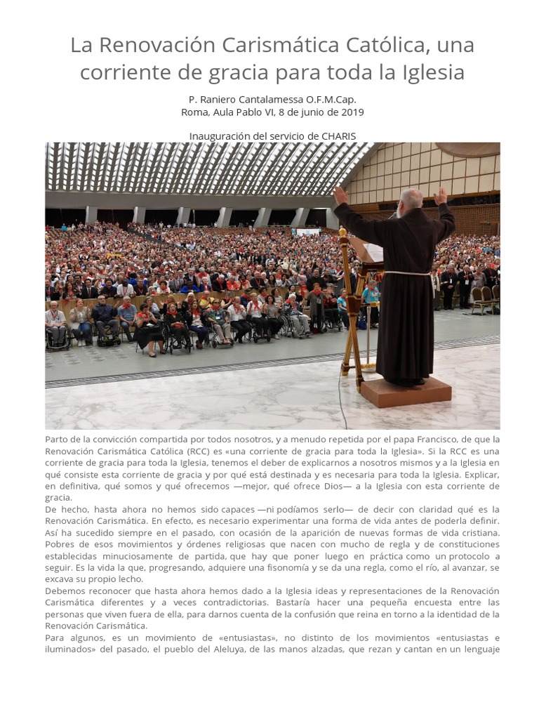 La Renovación Carismática Católica Pdf Carisma Iglesia Católica
