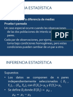 Inferencia Estadística: Inferencia para La Diferencia de Medias Prueba T Pareada