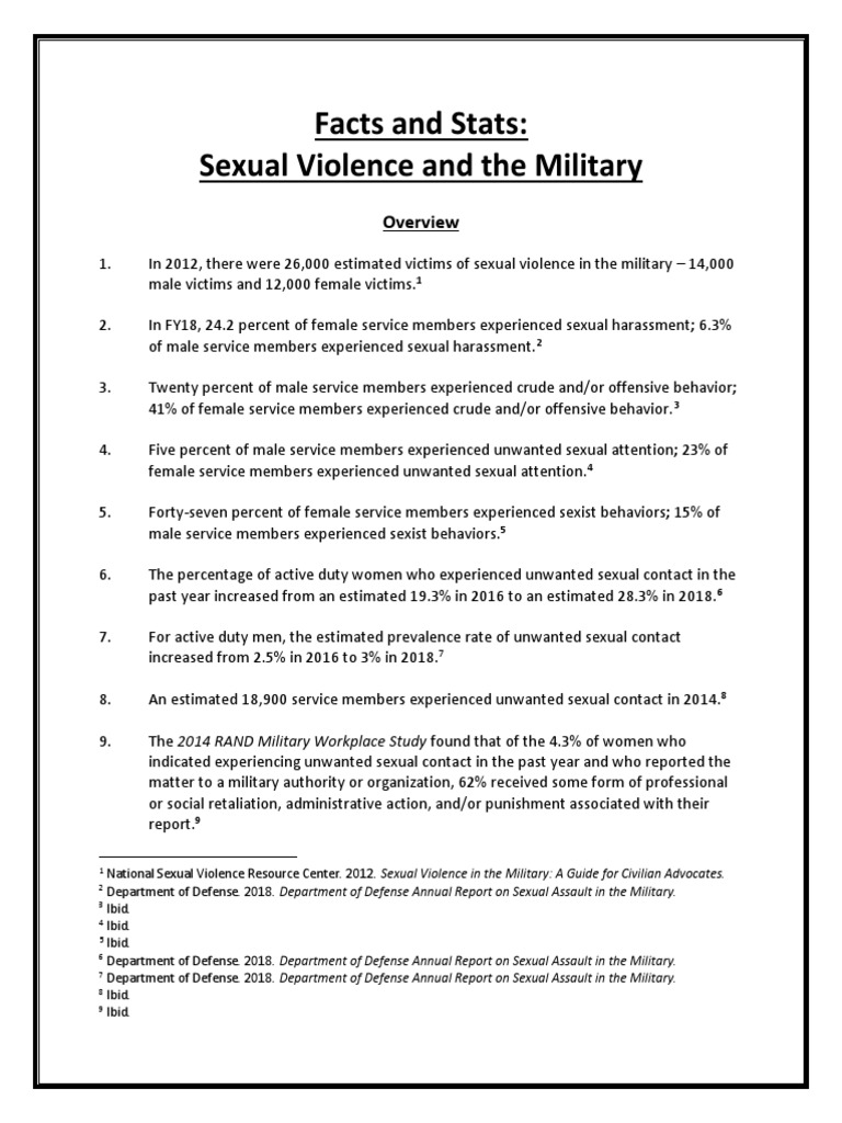 Facts and Stats: Sexual Violence and The Military | PDF | Sexual ...