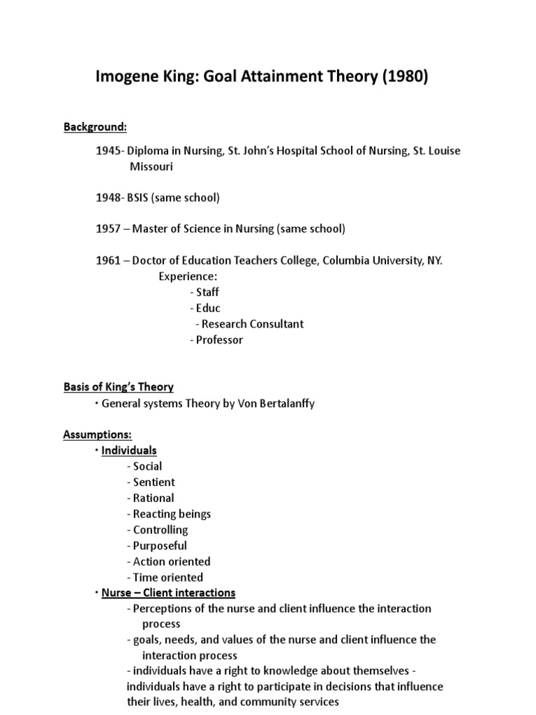 Imogene King - Goal Attainment (2426) | PDF