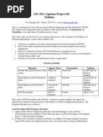 CSC 651: Capstone Project (II) Syllabus: Transition, or An Equivalency If Another Process Is Used