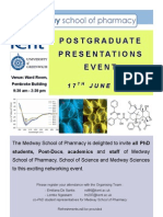 Postgraduate Presentations Event-Medway School of Pharmacy, University of Kent and Greenwich