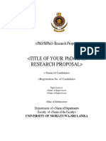Research Proposal on PhD Thesis "Title of Research
