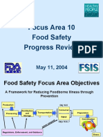 Focus Area 10 Food Safety Progress Review