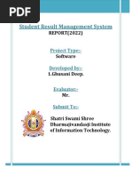 Student Result Management System: REPORT (2022)