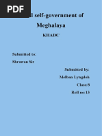 Local Self-Government of Meghalaya: Khadc