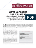 Epibriefing Paper: We'Re Not Broke Nor Will We Be