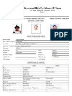 Greenwood High Pre School, J.P. Nagar: ACADEMIC SESSION: 2022-2023 Application Id: Gwhjpn/4 Registration Form