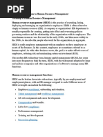 Topic 1: Introduction To Human Resource Management Meaning of Human Resource Management Human Resource Management (HRM) Is The Practice of Recruiting, Hiring