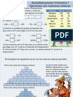 Ejercicios con números enteros y potencias