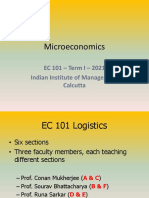 Microeconomics: EC 101 - Term I - 2021 Indian Institute of Management Calcutta