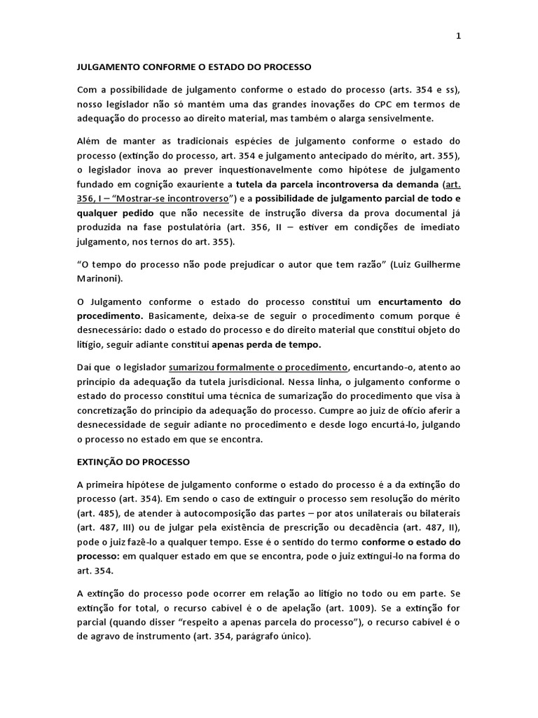 Julgamento Conforme o Estado Do Processo | PDF | Prova (jurídico ...