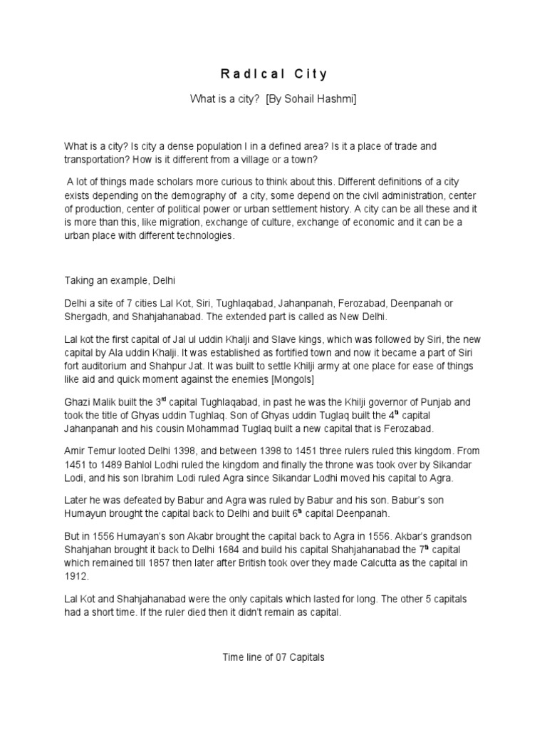 Understanding the Evolution of Cities A Historical Analysis of Delhi's Seven Capitals and What