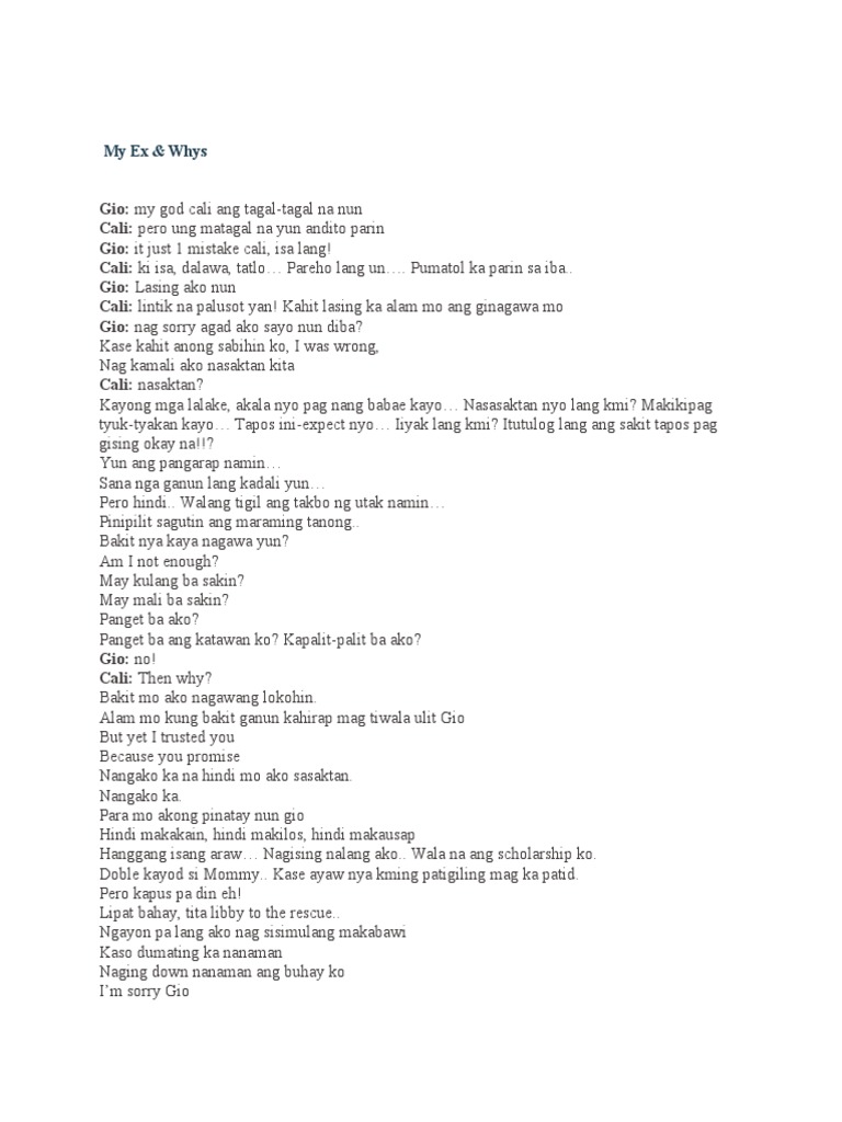 My Ex and Whys Script | PDF