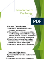 Introduction To Psychology: By. Khyzar Hayat