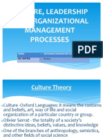 Culture, Leadership and Organizational Management Processes