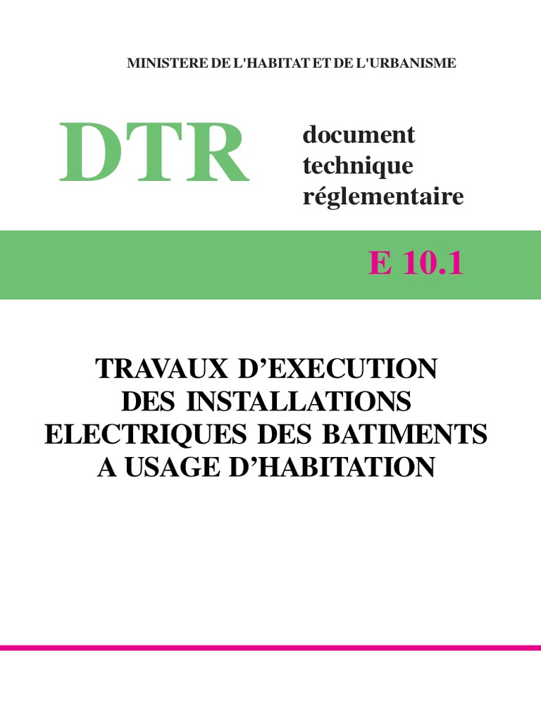 Peut on Avoir Reglementairement Un Schéma Electrique En Anglais DTR E10.1 | PDF | Électricité | Puissance (physique)