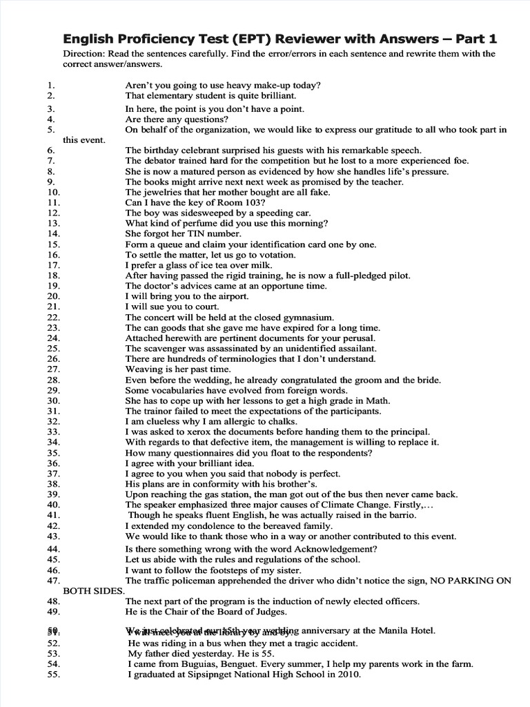 8.pdf English Proficiency Test Ept Reviewer With Answers Part 1 ...
