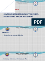 Lesson 13 Activity: Continuing Professional Development: Formulating An Annual CPD Plan