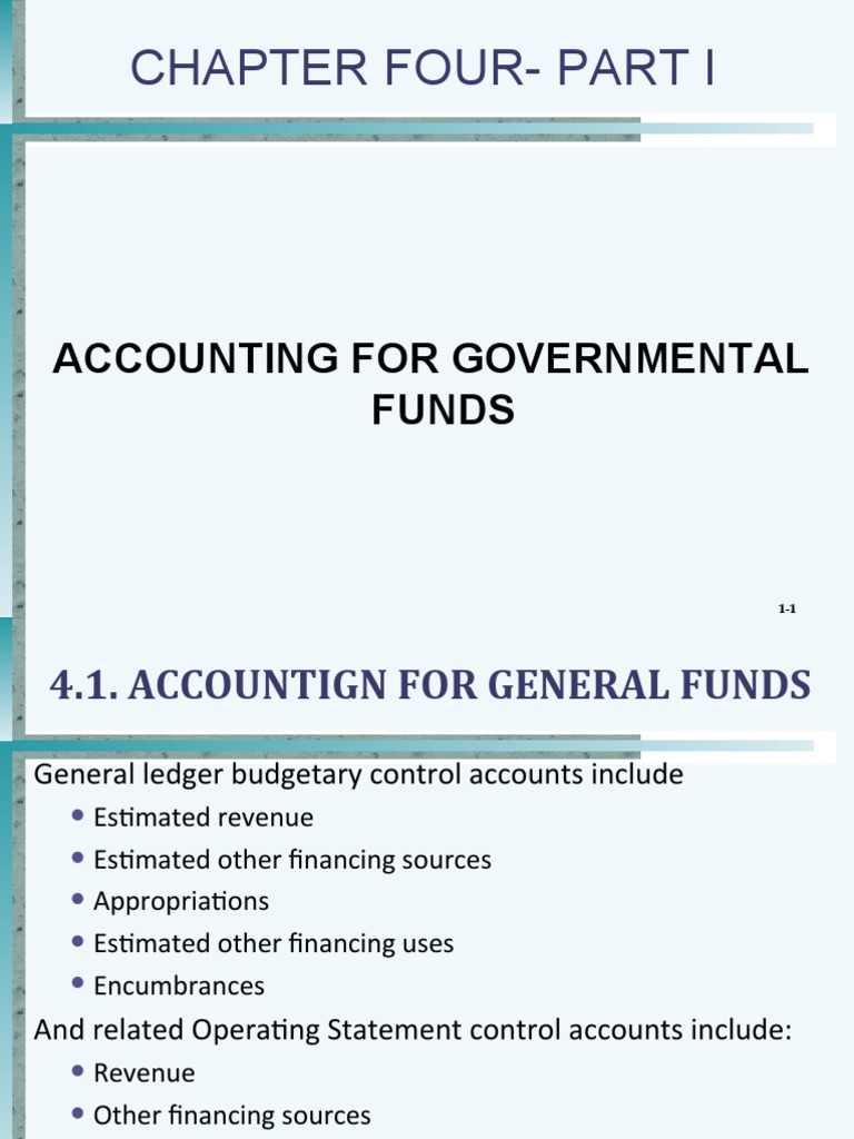 Chapter FourPart I Accounting For Governmental Funds PDF Fund