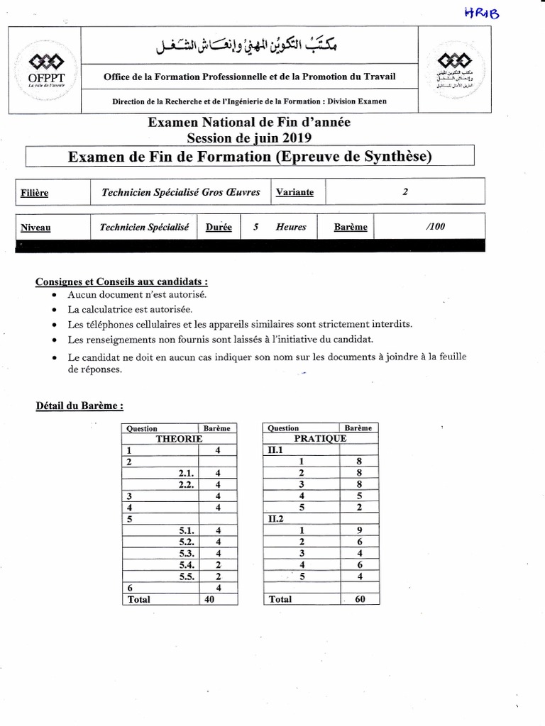 Examen TSGO 2019 : Synthèse et Évaluation | PDF
