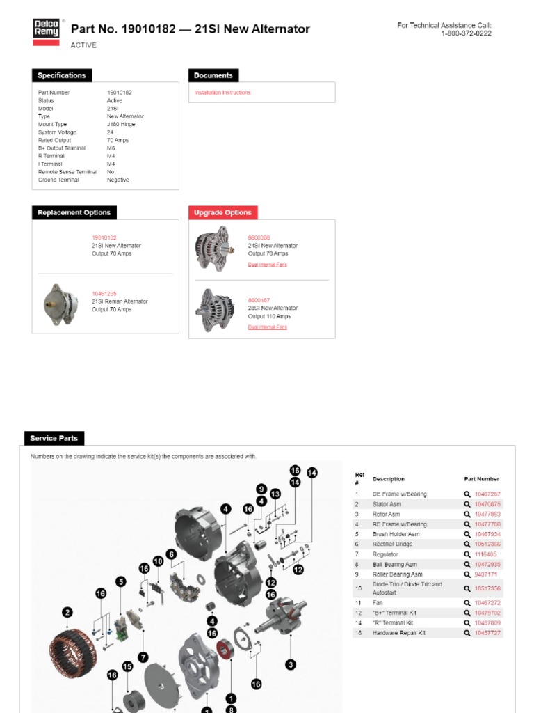 Delco Remy Alternator 21SI 24V | PDF