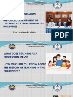 Teaching As A Profession Historical Development of Teaching As A Profession in The Philippines