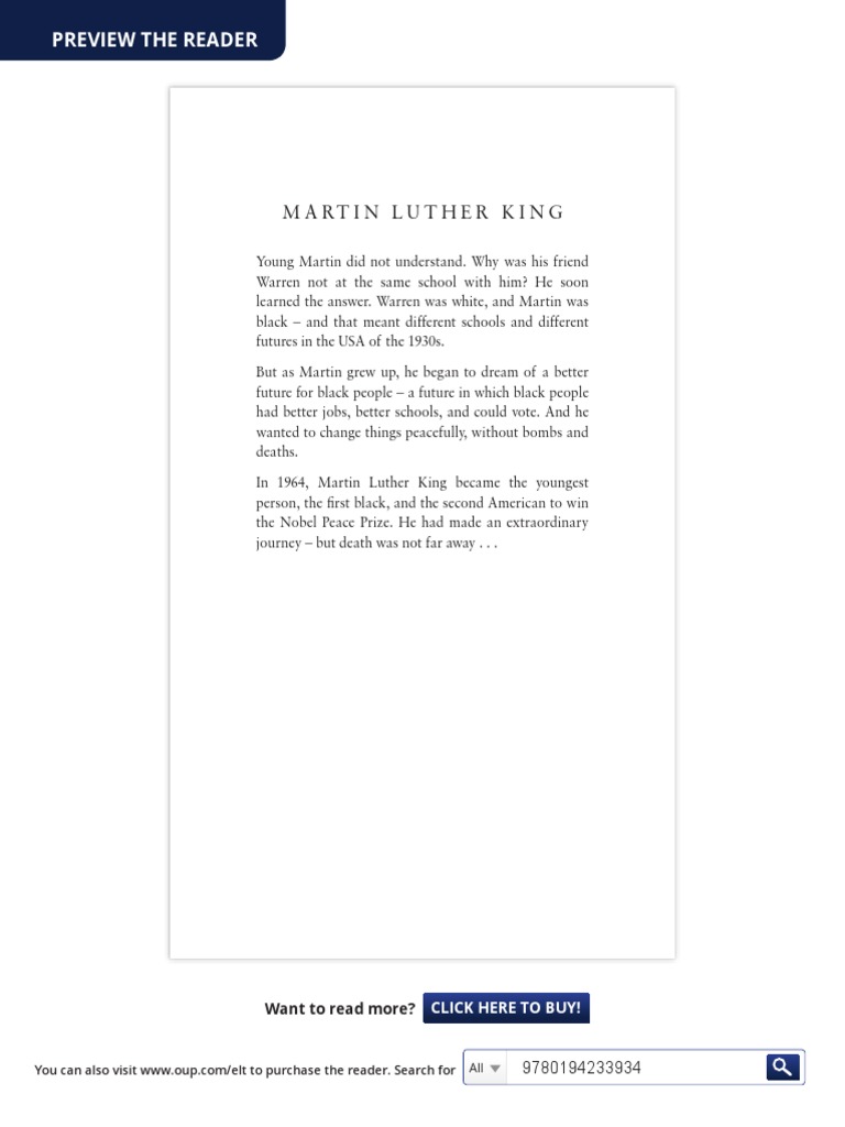 Martin Luther King: Preview The Reader | PDF | Martin Luther King Jr ...