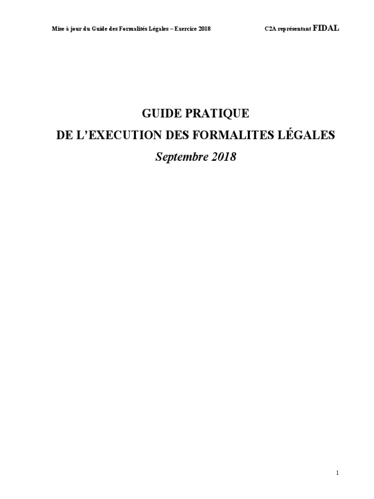 Formalites 1 | PDF | Impôts | Greffier