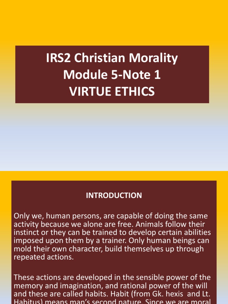 Module 5 Note 1-Virtue Ethics | PDF | Virtue | Faith