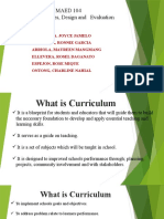 MAED 104 Curriculum Principles, Design and Evaluation