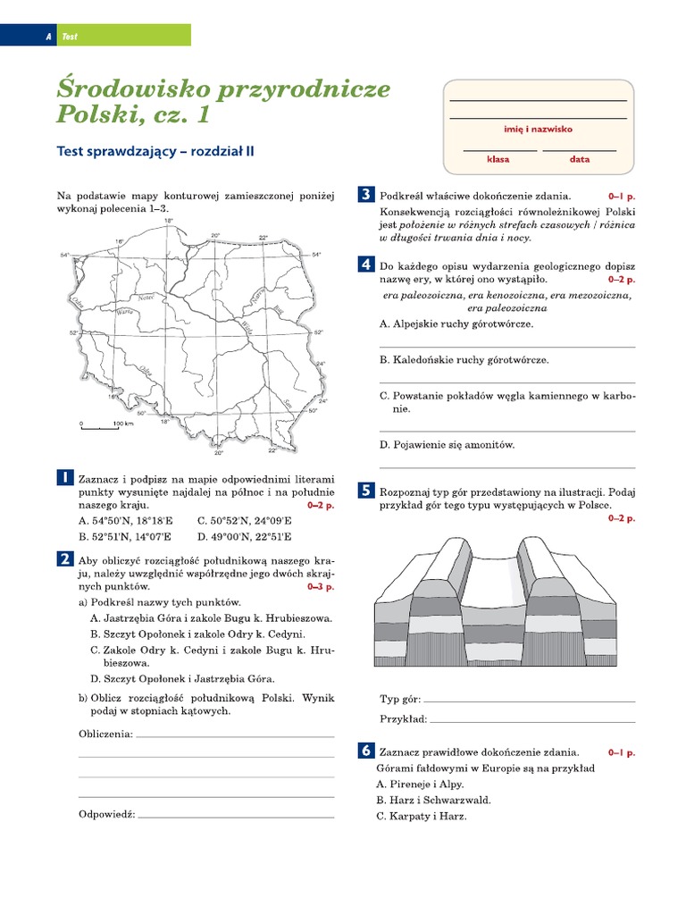 Test Z Rozdziału 2 środowisko Przyrodnicze Polski Cz 2 Odpowiedzi Test Z Rozdzialu 2 Srodowisko Przyrodnicze Polski | PDF