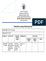 Individual Learning Monitoring Plan: Department of Education
