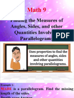 Math 9: Finding The Measures of Angles, Sides, and Other Quantities Involving Parallelograms