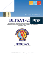 BITSAT-2022: Academic Year 2022-23