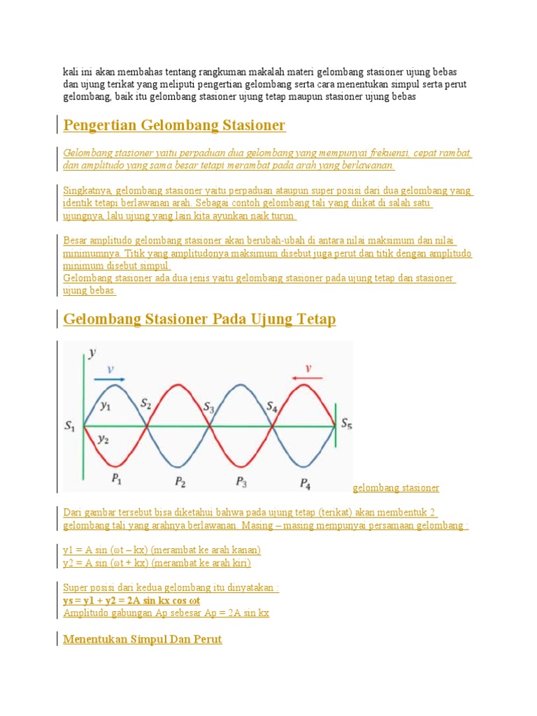 Gelombang Stasioner | PDF
