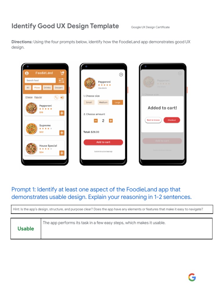 google-ux-design-certificate-identify-good-ux-design-template-pdf
