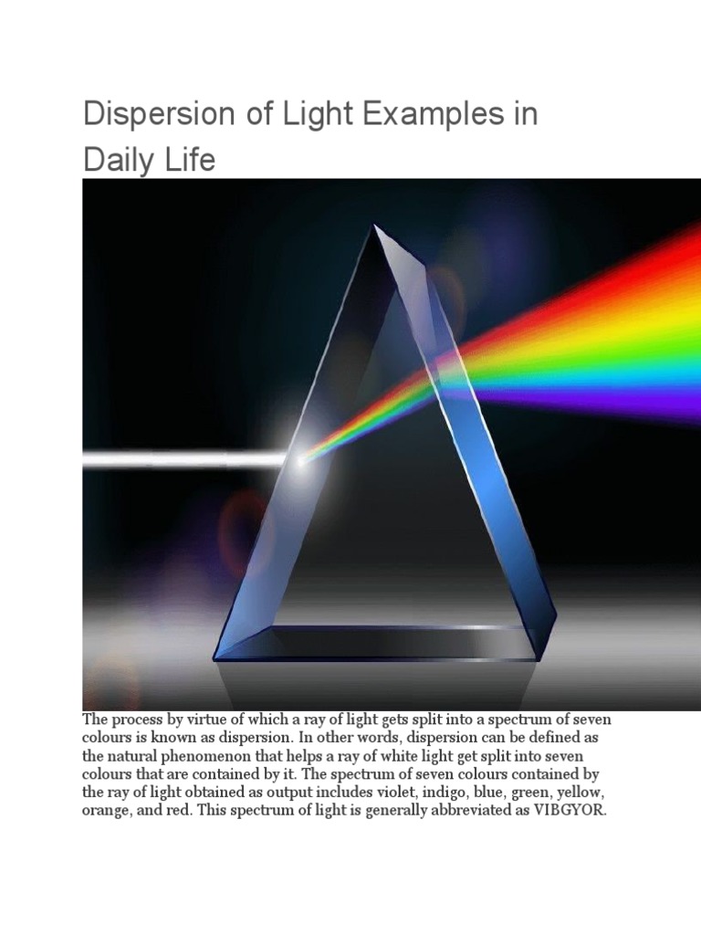 Example Of Dispersion In Our Daily Life – ZUCNYS