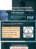 Policies, Guidelines and Laws in Nursing Informatics: Mona Liza Avelino, RN, Man, PHD Precy Lantin, RN, Man