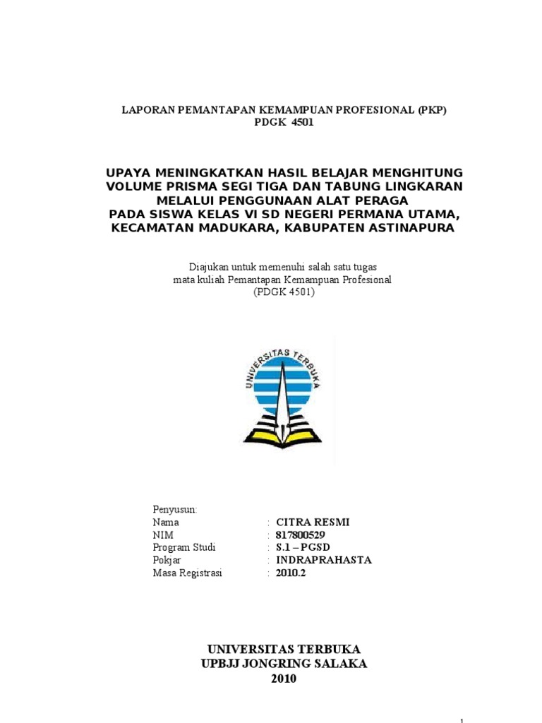 Pkp Matematika Kelas Vi Bangun Ruang