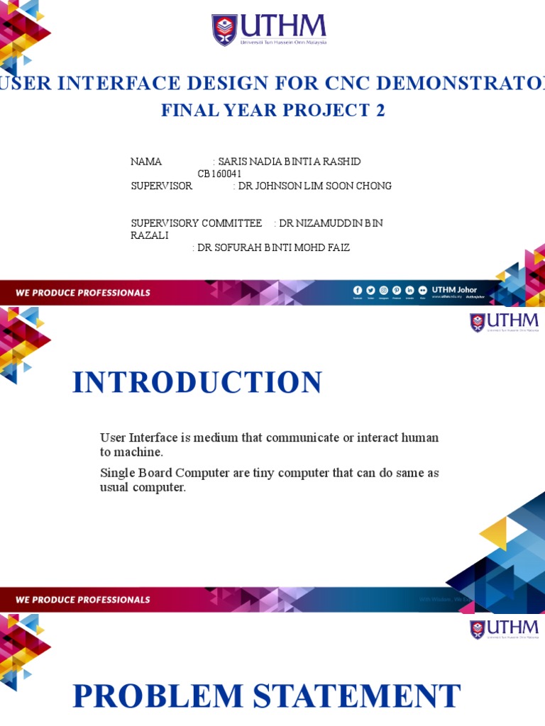 User Interface Design For CNC Demonstrator: Final Year Project 2 | PDF ...